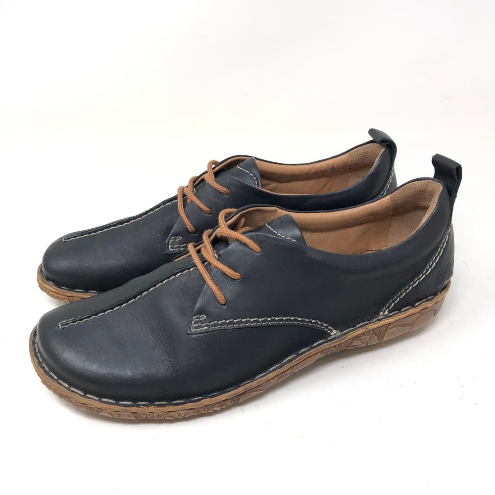 Josef Seibel Womens 39 Oxford Rosalie 50 Black Leather Stitch Lace Up Comfort - Picture 5 of 9
